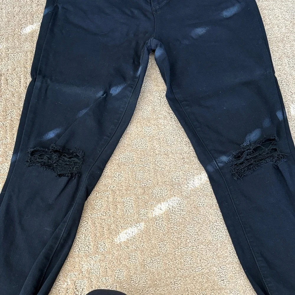 PAIGE Black Distressed Skinny Jeans - Picture 3 of 4